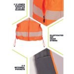 BEESWIFT BSD31OR DELTIC HI-VIS ORANGE GILET