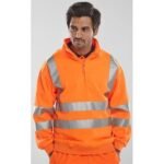BEESWIFT BSZSSENOR HI-VIS ORANGE ZIPPED SWEATSHIRT EN471