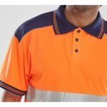 BEESWIFT CPKSTTENOR HI-VIS TWO TONE ORANGE/NAVY POLO SHIRT
