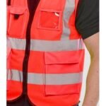 BEESWIFT WCENGEXECRE EXECUTIVE HI-VIS WAISTCOAT RED