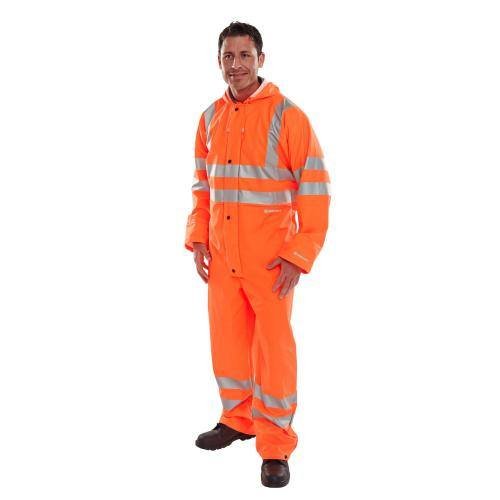 BEESWIFT PUCOR BSEEN PU HI-VIS ORANGE COVERALL