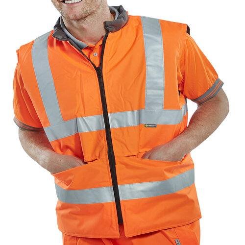 BEESWIFT BWENGOR REVERSIBLE HI-VIS ORANGE “INTERACTIVE” BODYWARMER