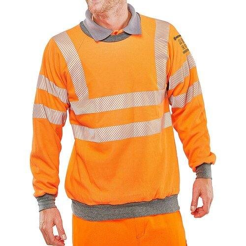 BEESWIFT CARC56OR FR ARC COMPLIANT GO/RT ANTI-STATIC HI-VIS ORANGE SWEATSHIRT