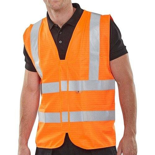 BEESWIFT BSEEN CFRWCOR FIRE RETARDANT HI-VIS EN ISO20471 VEST ORANGE