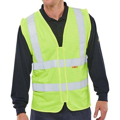BEESWIFT BSEEN CFRWCSY HI-VIS FIRE RETARDANT EN ISO20471 VEST YELLOW