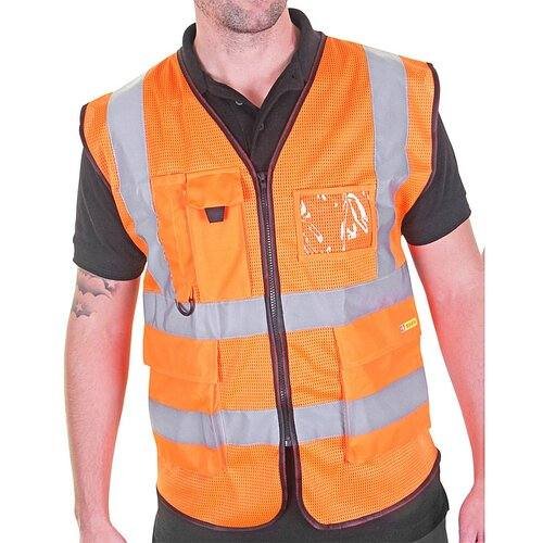 BEESWIFT HVMWEXECOR EXECUTIVE MESH HI-VIS WAISTCOAT ORANGE
