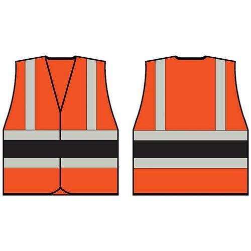 BEESWIFT HVVA2BL ORANGE WCENG VEST WITH BLACK BAND